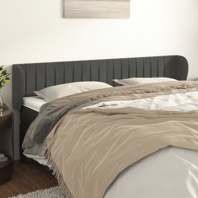 Acquista Testiera ad Orecchio Grigio Scuro 183x23x78/88 cm in Velluto con riferimento GHV-3117443 della ditta GARDENHOME