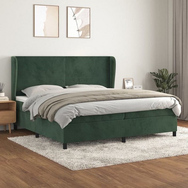 Acquista Giroletto a Molle con Materasso Verde Scuro 200x200 cm Velluto con riferimento GHV-3129114 della ditta GARDENHOME