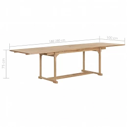 Acquista Tavolo da Giardino Allungabile 180-280x100x75 cm in Teak con riferimento GHV-44678 della ditta GARDENHOME