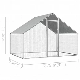 Acquista Gabbia per Polli da Esterno 2,75x2x1,92m in Acciaio Zincato con riferimento GHV-170788 della ditta GARDENHOME