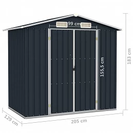 Acquista Capanno da Giardino Antracite 205x129x183 cm in Acciaio Zincato con riferimento GHV-46299 della ditta GARDENHOME