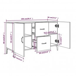 Acquista Credenza Grigio Cemento 100x36x60 cm in Legno Multistrato con riferimento GHV-812523 della ditta GARDENHOME