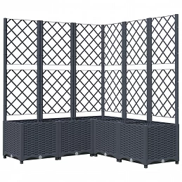 Acquista Fioriera da Giardino Graticcio Grigio Scuro 120x120x136cm PP con riferimento GHV-318257 della ditta GARDENHOME