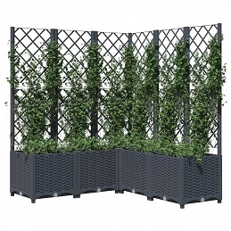 Acquista Fioriera da Giardino Graticcio Grigio Scuro 120x120x136cm PP con riferimento GHV-318257 della ditta GARDENHOME
