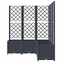 Acquista Fioriera da Giardino Graticcio Grigio Scuro 120x120x136cm PP con riferimento GHV-318257 della ditta GARDENHOME