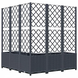 Acquista Fioriera da Giardino Graticcio Grigio Scuro 120x120x136cm PP con riferimento GHV-318257 della ditta GARDENHOME