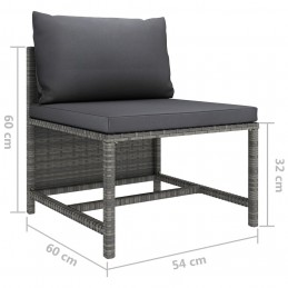 Acquista Set Divani da Giardino 3 pz con Cuscini Grigio in Polyrattan con riferimento GHV-313500 della ditta GARDENHOME