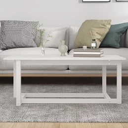 Acquista Tavolino da Salotto Bianco 110x55x45 cm Legno Massello di Pino con riferimento GHV-822168 della ditta GARDENHOME