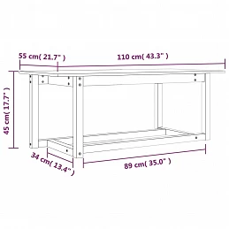 Acquista Tavolino da Salotto Bianco 110x55x45 cm Legno Massello di Pino con riferimento GHV-822168 della ditta GARDENHOME