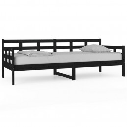 Acquista Dormeuse Nera in Legno Massello di Pino 80x200 cm con riferimento GHV-820366 della ditta GARDENHOME
