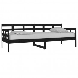 Acquista Dormeuse Nera in Legno Massello di Pino 80x200 cm con riferimento GHV-820366 della ditta GARDENHOME