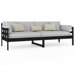 Acquista Dormeuse Nera in Legno Massello di Pino 80x200 cm con riferimento GHV-820366 della ditta GARDENHOME