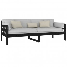 Acquista Dormeuse Nera in Legno Massello di Pino 80x200 cm con riferimento GHV-820366 della ditta GARDENHOME