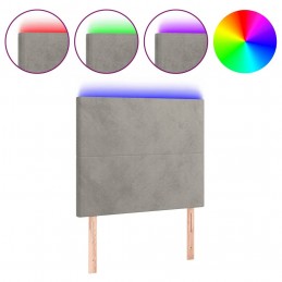 Acquista Testiera a LED Grigio Chiaro 80x5x118/128 cm in Velluto con riferimento GHV-3122174 della ditta GARDENHOME