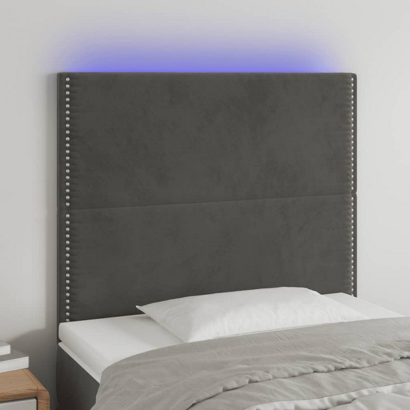 Acquista Testiera a LED Grigio Scuro 90x5x118/128 cm in Velluto con riferimento GHV-3122321 della ditta GARDENHOME