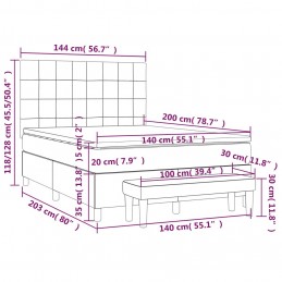 Acquista Giroletto a Molle con Materasso Grigio Chiaro 140x200cm Tessuto con riferimento GHV-3136597 della ditta GARDENHOME