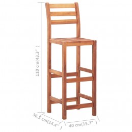 Acquista Sgabelli da Bar 4 pz in Legno Massello di Acacia con riferimento GHV-46315 della ditta GARDENHOME