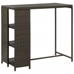Acquista Tavolo da Bar con Ripiani Marrone 120x60x110 cm in Polyrattan con riferimento GHV-313475 della ditta GARDENHOME