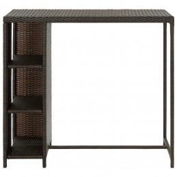 Acquista Tavolo da Bar con Ripiani Marrone 120x60x110 cm in Polyrattan con riferimento GHV-313475 della ditta GARDENHOME