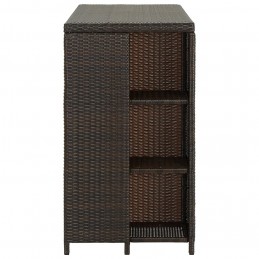 Acquista Tavolo da Bar con Ripiani Marrone 120x60x110 cm in Polyrattan con riferimento GHV-313475 della ditta GARDENHOME
