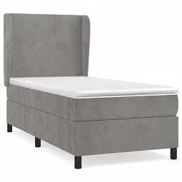 Acquista Giroletto a Molle con Materasso Grigio Chiaro 80x200 cm Velluto con riferimento GHV-3129057 della ditta GARDENHOME