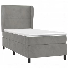Acquista Giroletto a Molle con Materasso Grigio Chiaro 80x200 cm Velluto con riferimento GHV-3129057 della ditta GARDENHOME