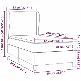 Acquista Giroletto a Molle con Materasso Grigio Chiaro 80x200 cm Velluto con riferimento GHV-3129057 della ditta GARDENHOME