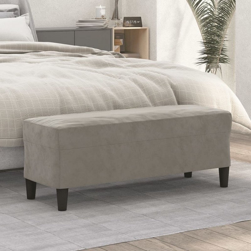 Acquista Panca Grigio chiaro 100x35x41 cm in Velluto con riferimento GHV-349421 della ditta GARDENHOME