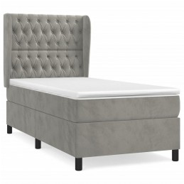 Acquista Giroletto a Molle con Materasso Grigio Chiaro 90x190 cm Velluto con riferimento GHV-3129363 della ditta GARDENHOME