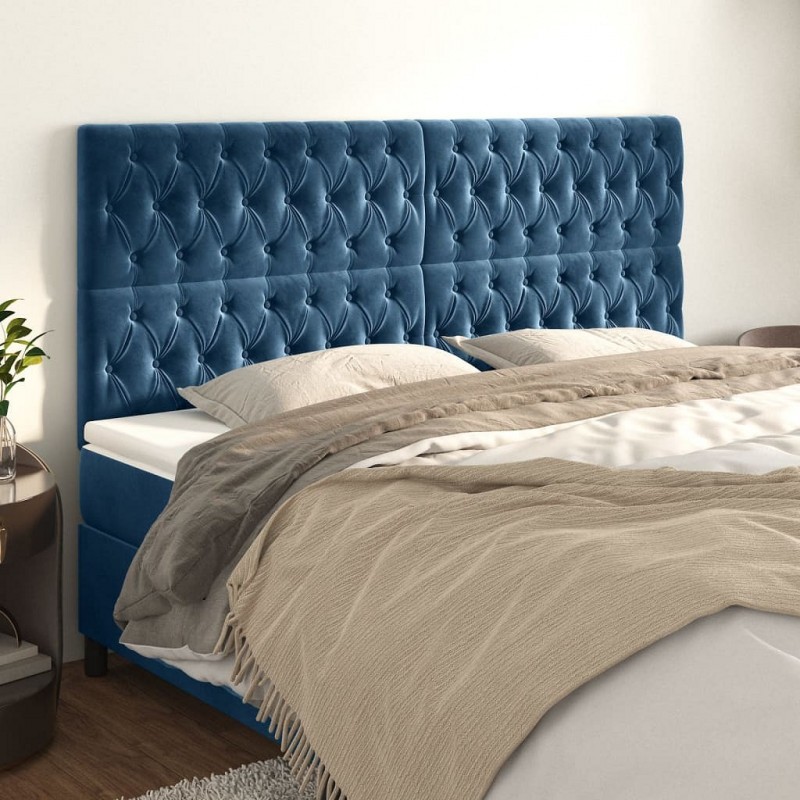 Acquista Testiere 4 pz Blu Scuro 100x7x78/88 cm in Velluto con riferimento GHV-3116738 della ditta GARDENHOME