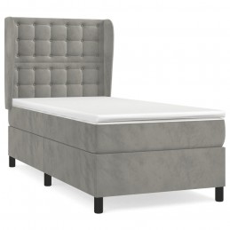 Acquista Giroletto a Molle con Materasso Grigio Chiaro 100x200cm Velluto con riferimento GHV-3129435 della ditta GARDENHOME