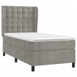 Acquista Giroletto a Molle con Materasso Grigio Chiaro 100x200cm Velluto con riferimento GHV-3129435 della ditta GARDENHOME