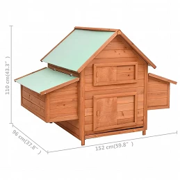 Acquista Pollaio 152x96x110 cm in Legno Massello di Abete con riferimento GHV-171459 della ditta GARDENHOME