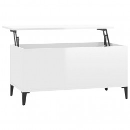 Acquista Tavolino Salotto Bianco Lucido 90x44,5x45 cm Legno Multistrato con riferimento GHV-819590 della ditta GARDENHOME