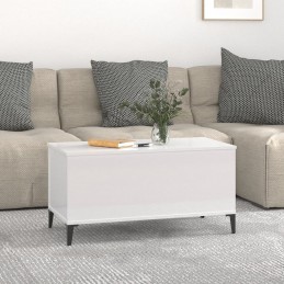 Acquista Tavolino Salotto Bianco Lucido 90x44,5x45 cm Legno Multistrato con riferimento GHV-819590 della ditta GARDENHOME