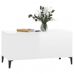 Acquista Tavolino Salotto Bianco Lucido 90x44,5x45 cm Legno Multistrato con riferimento GHV-819590 della ditta GARDENHOME