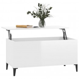 Acquista Tavolino Salotto Bianco Lucido 90x44,5x45 cm Legno Multistrato con riferimento GHV-819590 della ditta GARDENHOME