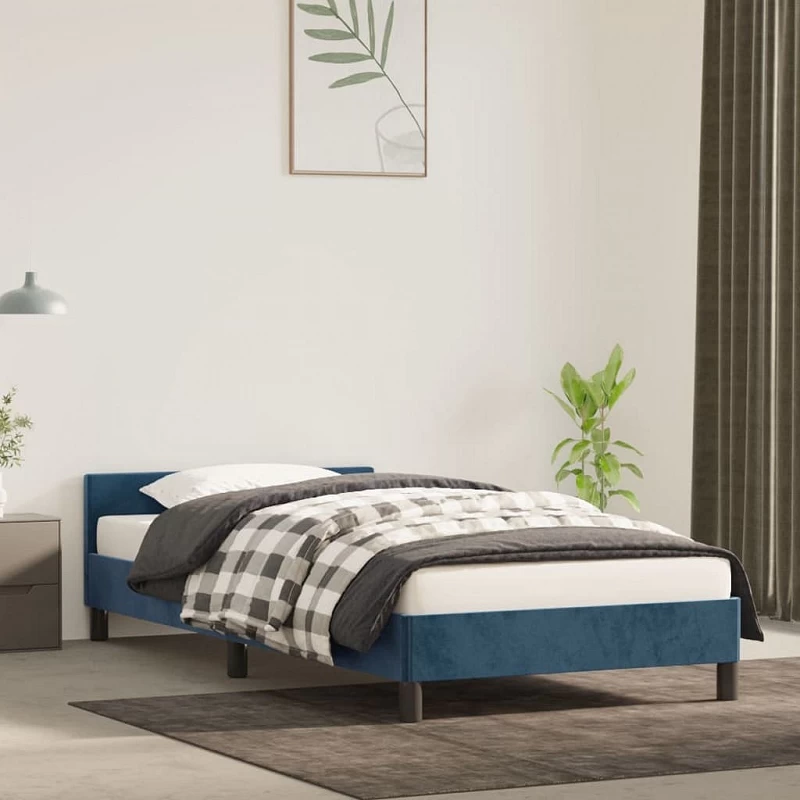 Acquista Giroletto con Testiera Blu Scuro 100x200 cm in Velluto con riferimento GHV-347559 della ditta GARDENHOME
