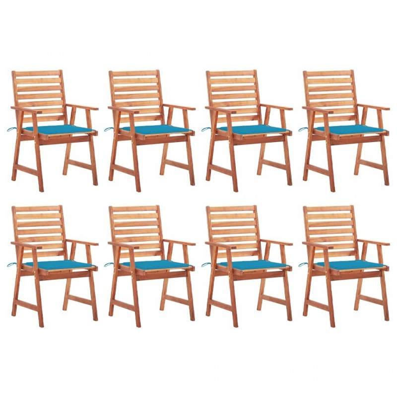 Acquista Sedie da Pranzo da Esterni con Cuscini 8 pz Massello di Acacia con riferimento GHV-3078378 della ditta GARDENHOME