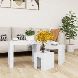 Acquista Tavolini da Salotto Impilabili 3 pz Bianchi in Truciolato con riferimento GHV-808540 della ditta GARDENHOME