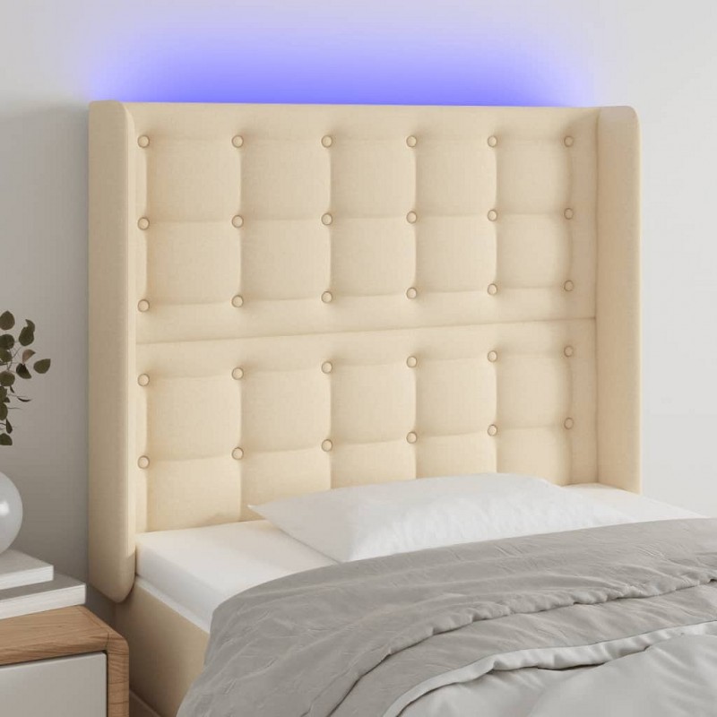Acquista Testiera a LED crema 93x16x118/128 cm in Tessuto con riferimento GHV-3124469 della ditta GARDENHOME