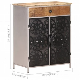 Acquista Credenza 60x35x75 cm in Legno di Mango Grezzo e Ferro con riferimento GHV-323736 della ditta GARDENHOME