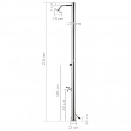 Acquista Doccia da Giardino 215 cm in Acciaio Inossidabile con riferimento GHV-315940 della ditta GARDENHOME