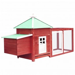 Acquista Pollaio con Casetta Nidificazione Rosso 190x72x102 cm in Abete con riferimento GHV-170983 della ditta GARDENHOME