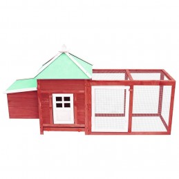 Acquista Pollaio con Casetta Nidificazione Rosso 190x72x102 cm in Abete con riferimento GHV-170983 della ditta GARDENHOME