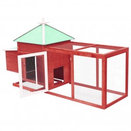 Acquista Pollaio con Casetta Nidificazione Rosso 190x72x102 cm in Abete con riferimento GHV-170983 della ditta GARDENHOME