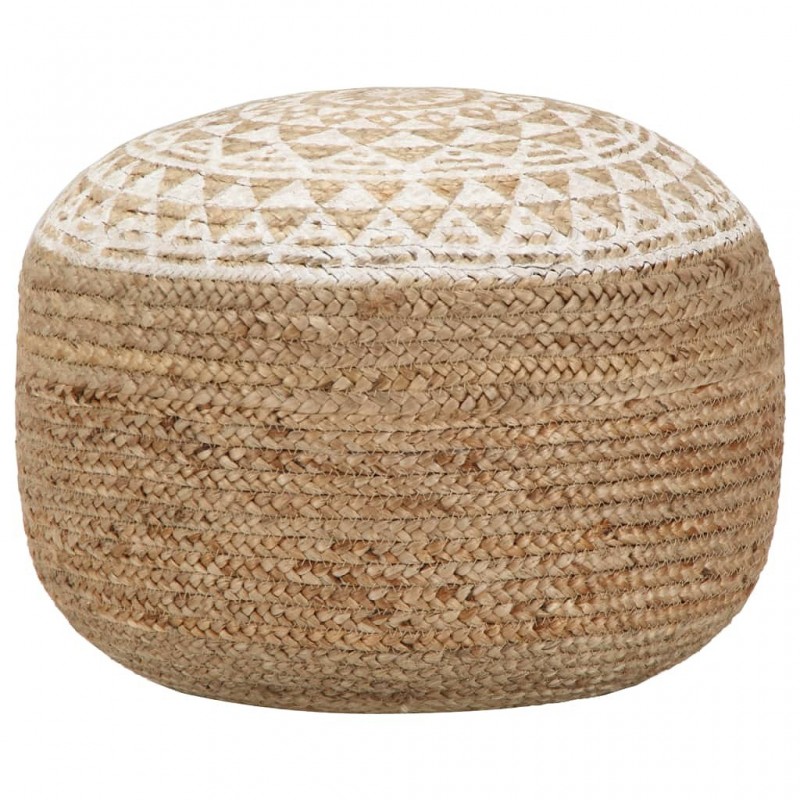 Acquista Pouf Lavorato a Mano Bianco 45x30 cm in Juta con riferimento GHV-248085 della ditta GARDENHOME