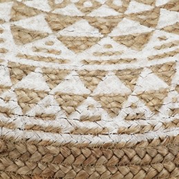 Acquista Pouf Lavorato a Mano Bianco 45x30 cm in Juta con riferimento GHV-248085 della ditta GARDENHOME