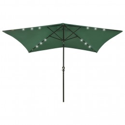 Acquista Ombrellone da Esterni con LED e Palo in Acciaio Verde 2x3 m con riferimento GHV-313786 della ditta GARDENHOME