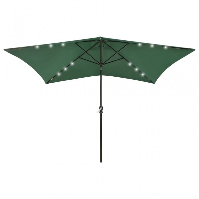 Acquista Ombrellone da Esterni con LED e Palo in Acciaio Verde 2x3 m con riferimento GHV-313786 della ditta GARDENHOME